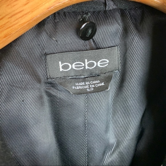 Bebe Black Long Fleece Zip Up Jacket - Picture 4 of 4